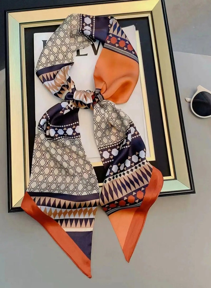 أولودينيز  وشاح حريري صغير للنساء – إكسسوار طويل نحيف بطبعات أنيقة - Image 2